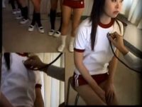 健康診断盗撮！むちむち太ももの体操服姿で体重計に乗りはしゃぐ女の子たち
