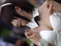 コミケ会場胸チラ盗撮！バニーガールコスプレでおっぱいもお尻も狙われる美少女